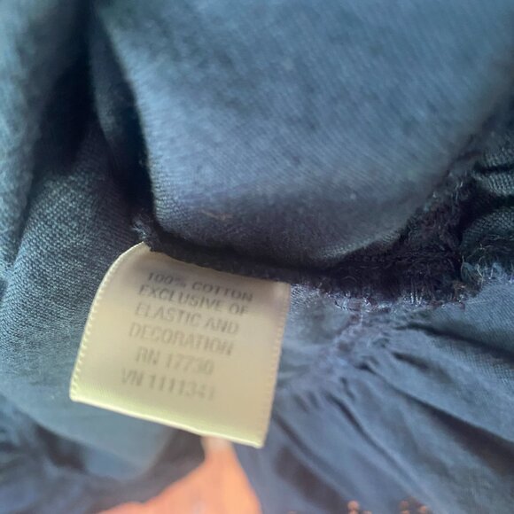 Converse One Star Navy Blue ruffle eyelet cotton sundress mini dress M Y2K boho - Picture 5 of 11